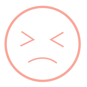 Unhappy face indicating the action has encountered an error